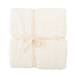 Decorative Chevron Embossed fur throw - Cream - 50 x 60''