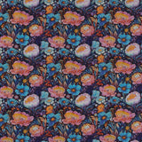 Coton imprimé - Charme floral - 008 - Marine