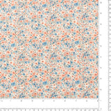 Printed Cotton - Lillibet Floral - 010 - Peach/Blue