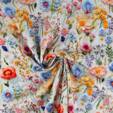 Printed Cotton - 3D Florals II - 001 - Ivory