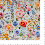 Printed Cotton - 3D Florals II - 001 - Ivory