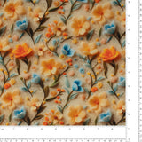 Printed Cotton - 3D Florals II - 005 - Beige