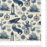 Printed Cotton - Ocean Voyage - 002 - Cream