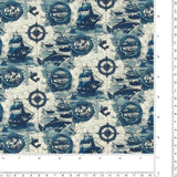 Printed Cotton - Ocean Voyage - 003 - Cream