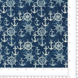 Printed Cotton - Ocean Voyage - 008 - Navy