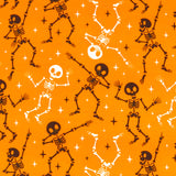 Coton imprimé - Halloween hantée - 004 - Orange