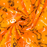 Coton imprimé - Halloween hantée - 004 - Orange