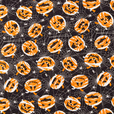 Coton imprimé - Halloween hantée - 005 - Noir