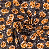 Coton imprimé - Halloween hantée - 005 - Noir