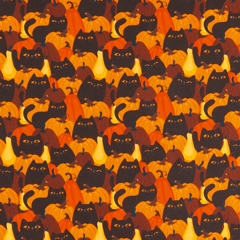 Printed Cotton - Haunted Halloween - 006 - Rust