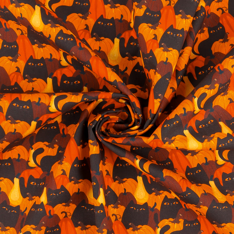 Printed Cotton - Haunted Halloween - 006 - Rust