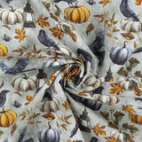 Coton imprimé - Halloween hantée - 010 - Gris