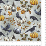 Coton imprimé - Halloween hantée - 010 - Gris