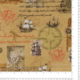 Printed Cotton - Sailing Away - 001 - Golden