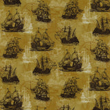 Printed Cotton - Sailing Away - 005 - Golden