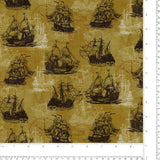 Printed Cotton - Sailing Away - 005 - Golden