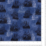 Coton imprimé - Le vent dans les voiles - 006 - Marine