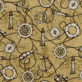 Printed Cotton - Sailing Away - 009 - Golden