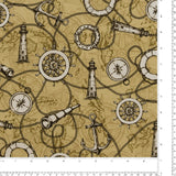 Printed Cotton - Sailing Away - 009 - Golden