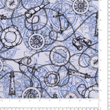 Printed Cotton - Sailing Away - 010 - White