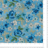 Printed Cotton - Golden Butterfly - 001 - Blue