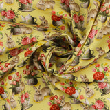 Coton imprimé - Prendre le thé - 003 - Jaune Vif