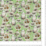 Coton imprimé - Prendre le thé - 005 - Menthe