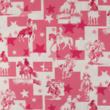 Printed Cotton - Cowgirl - 001 - White & Pink