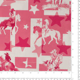Printed Cotton - Cowgirl - 001 - White & Pink