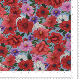 Coton imprimé - Champs fleuris - 004 - Bleu