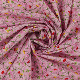 Coton imprimé - Champs fleuris - 006 - Rose