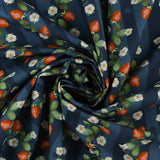 Coton imprimé - Champs de fraises - 001 - Bleu Foncé