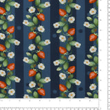 Coton imprimé - Champs de fraises - 001 - Bleu Foncé