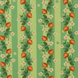 Coton imprimé - Champs de fraises - 002 - Menthe