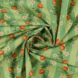 Coton imprimé - Champs de fraises - 002 - Menthe