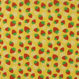 Coton imprimé - Champs de fraises - 005 - Jaune