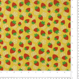 Coton imprimé - Champs de fraises - 005 - Jaune