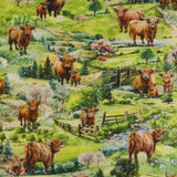 Coton Imprimé - Pays des Highlands - 001 - Vert