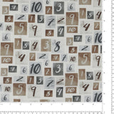 Coton imprimé - 1-2-3 animaux coordonnés - 005 - Naturel