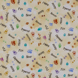 Coton imprimé - 1-2-3 animaux coordonnés - 008 - Beurre