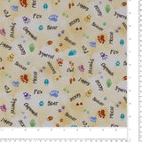 Coton imprimé - 1-2-3 animaux coordonnés - 008 - Beurre