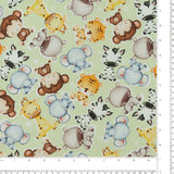 Coton Imprimé Coordonné - COPAINS DE BÉBÉ - 001 - Vert Pâle