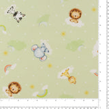 Coton Imprimé Coordonné - COPAINS DE BÉBÉ - 003 - Vert Pâle