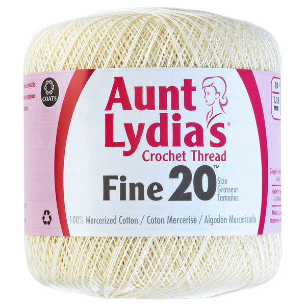 Aunt Lydia - CROCHET METALLIC THREAD #20 - White