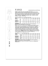 V1943 MISSES' JACKET AND PANTS (18-20-22-24-26)