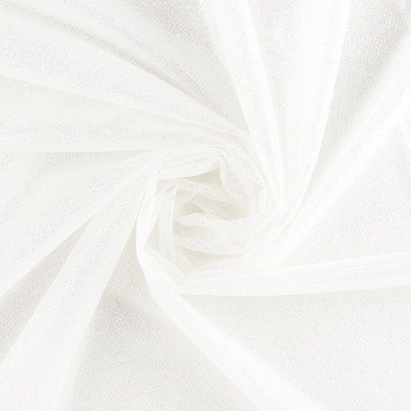 Crystal Glitter Tulle - White