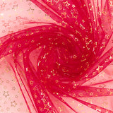 Tulle étoilé - Rouge/Or