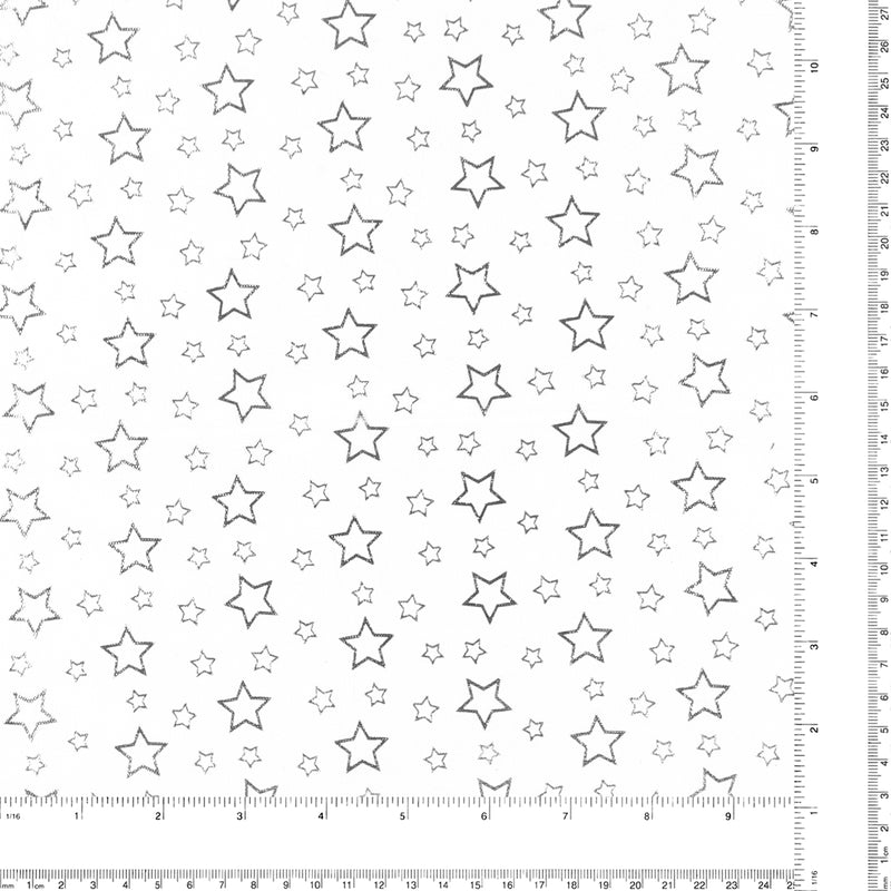 Tulle étoilé - Blanc/Argent