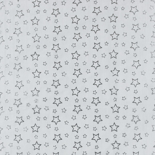 Tulle étoilé - Noir/Argent