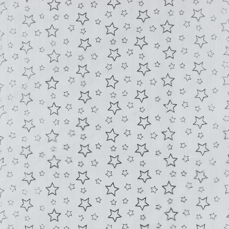 Tulle étoilé - Noir/Argent